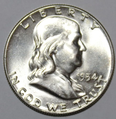 1954-P Franklin Half Dollar - BU - #8944D - Stock Photo