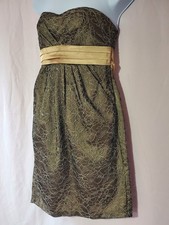  A1294 Formal Sequin Hearts Gold Champagne Satin Embroidery Tulle Strapless Dre