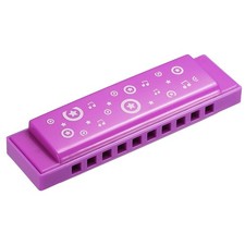 PATIKIL Translucent Harmonica Assorted Colors 10 Holes Purple ABS Harp