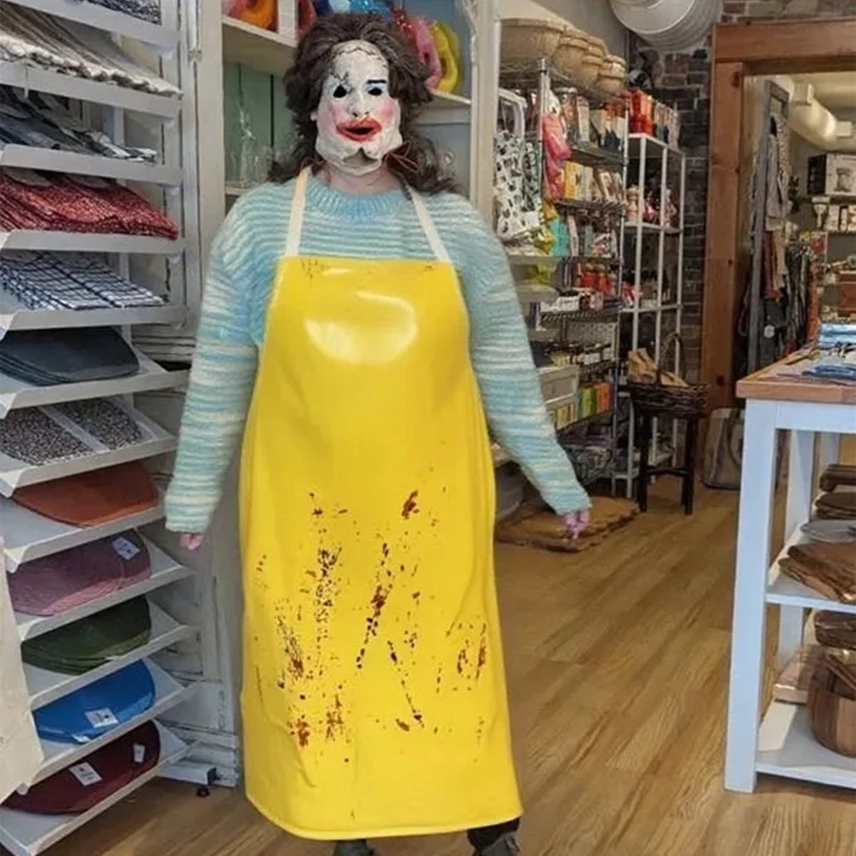 Máscara facial de cuero de Halloween Texas Motosierra Asesino Juegos con disfraces Látex Terror Fiesta Diversión Foto 2 de 4