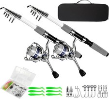 Spining Reels and Fishing Rod Combos (2-Pack), 6.5FT, 2PCS Combo