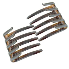 Parcelona French Crab Interlocking Medium 2 1/4" Celluloid No Shell Brown