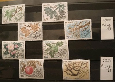 MONACO FLORA SERIE VORGESTEMPELT FÜR DRUCKE JAHR 1980 1983