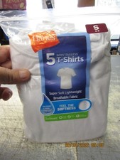 New Hanes Boys Tagless T-Shirts Crew Neck 5 Pack Size Small 6-8 FREE Ship