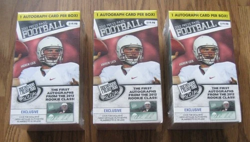 2012 PRESS PASS BLASTER BOXES (3 pk/5 cards per) + SPORTS TOWN BOX - (4) BOX LOT