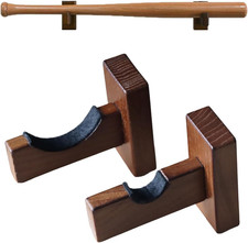 Orga'Neat Baseball Bat Display Case, Wall Mount Bat Holder Hanger, Solid Ash Tre