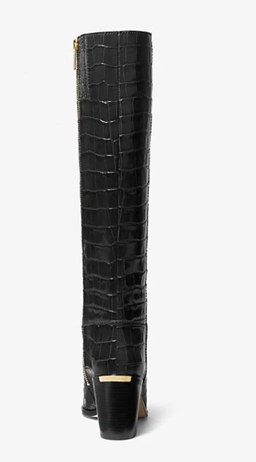 Michael Kors Loni Boot Embossed Croc Leather Womens Size 8.5 - Image 2 of 4