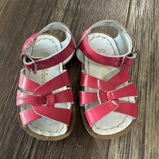Salt Water Hot Pink Leather Sandals Toddler Girl Size 4 Summer Beach Shoe
