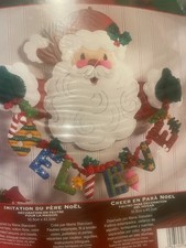 Bucilla BELIEVE IN SANTA Felt Christmas Wall Hanging Kit UNOPENED Sealed 86189