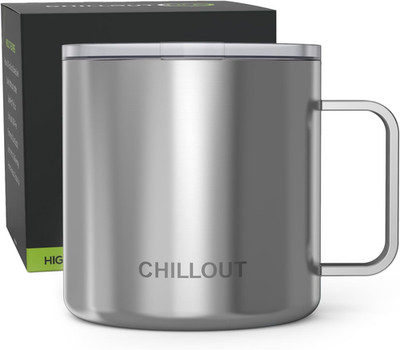 Stainless Steel 16 Oz Vacuum Insulated Coffee Mug with Handle and Lid, Large The