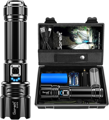 Super Bright LED Flashlight - 30W Output for 50000 Lumens & 3937Ft Beam, USB-C R