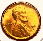 1947-S Lincoln Wheat Cent Penny GEM RED BU From an Original Bank Roll