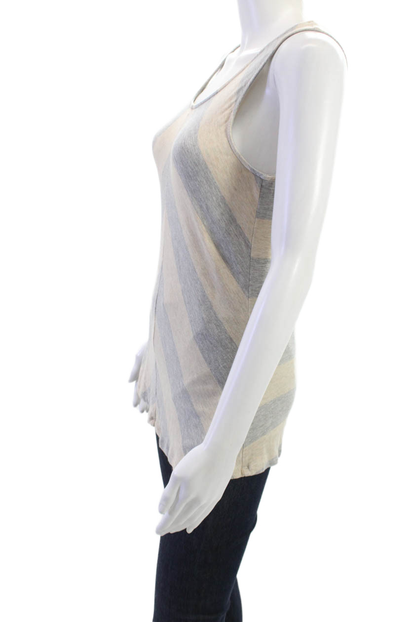 philosophy Womens Basic Beige Geometric Striped T… - image 2