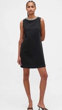Gap M MEDIUM Jewel-Neck Mini Shift Dress, Casual w Rhinestones Sleeveless DEFECT