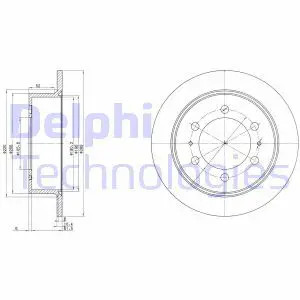 Delphi Dischi Freno Bg3522 Posteriore, Pieno, 2 Pezzo - Immagine 2