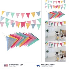 Pennant Banner Flags Pastel - GREATRIL Colorful Triangle Banners for Birthday...