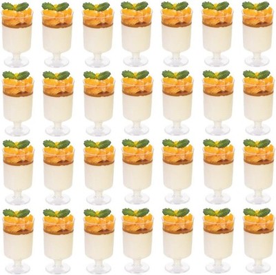 60Pcs Mini Desserttasse Dessertbecher, 100ml Dessertschalen Plastik Runde