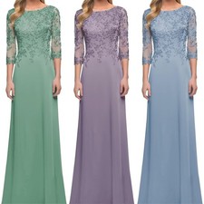 Brautmutterkleider Für Hochzeiten 3/4-Ärmeln Lange Formelle Abendkleider Damen