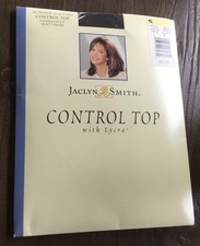 Vtg JACLYN SMITH Control Top Sandalfoot Pantyhose Kmart Sz C Off Black NIP