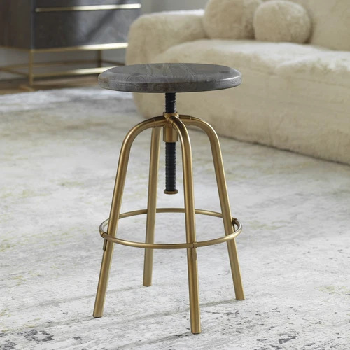 Uttermost Revolve Brass Counter Stool - Picture 1 of 6