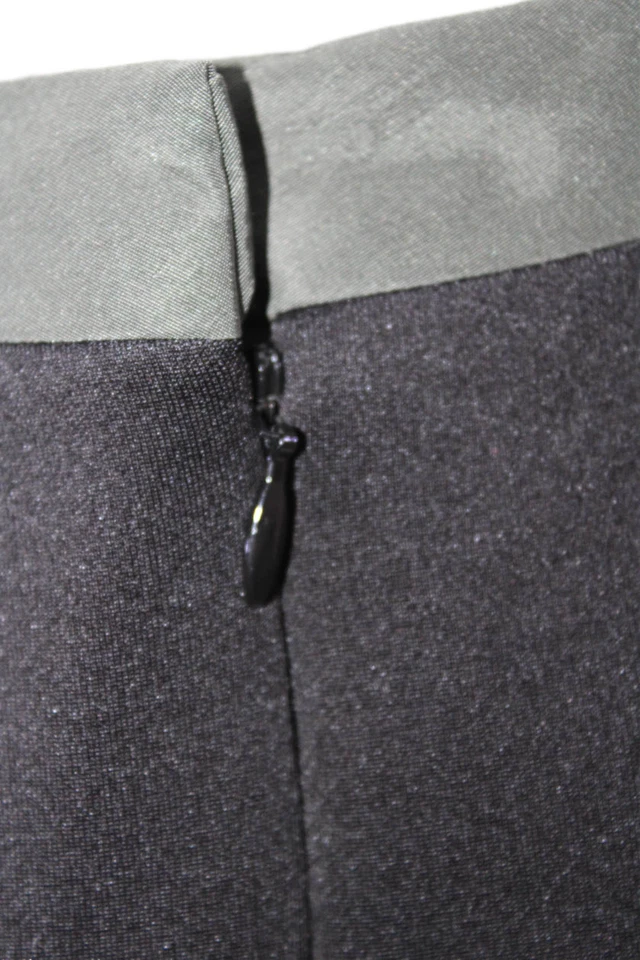 Falda Balenciaga Mujer Seda Plisada Bloque de Color Línea A Verde Negra Talla 40 Foto 4 de 4