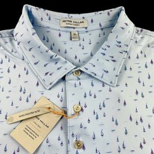Peter Millar Crown Sport Summer Comfort Kayaking Sailboat Stretch Polo Shirt XL