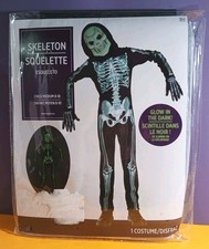 Skeleton Halloween Costume Glow In The Dark Child Size Med 8-10 New In Package