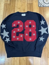 Judith March Navy Crewneck Pullover Sweatshirt Graphic 28 Stars Women  s S