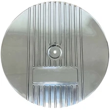 14" Round Polished Air Cleaner Kit - Wide Fin - Custom Engravable