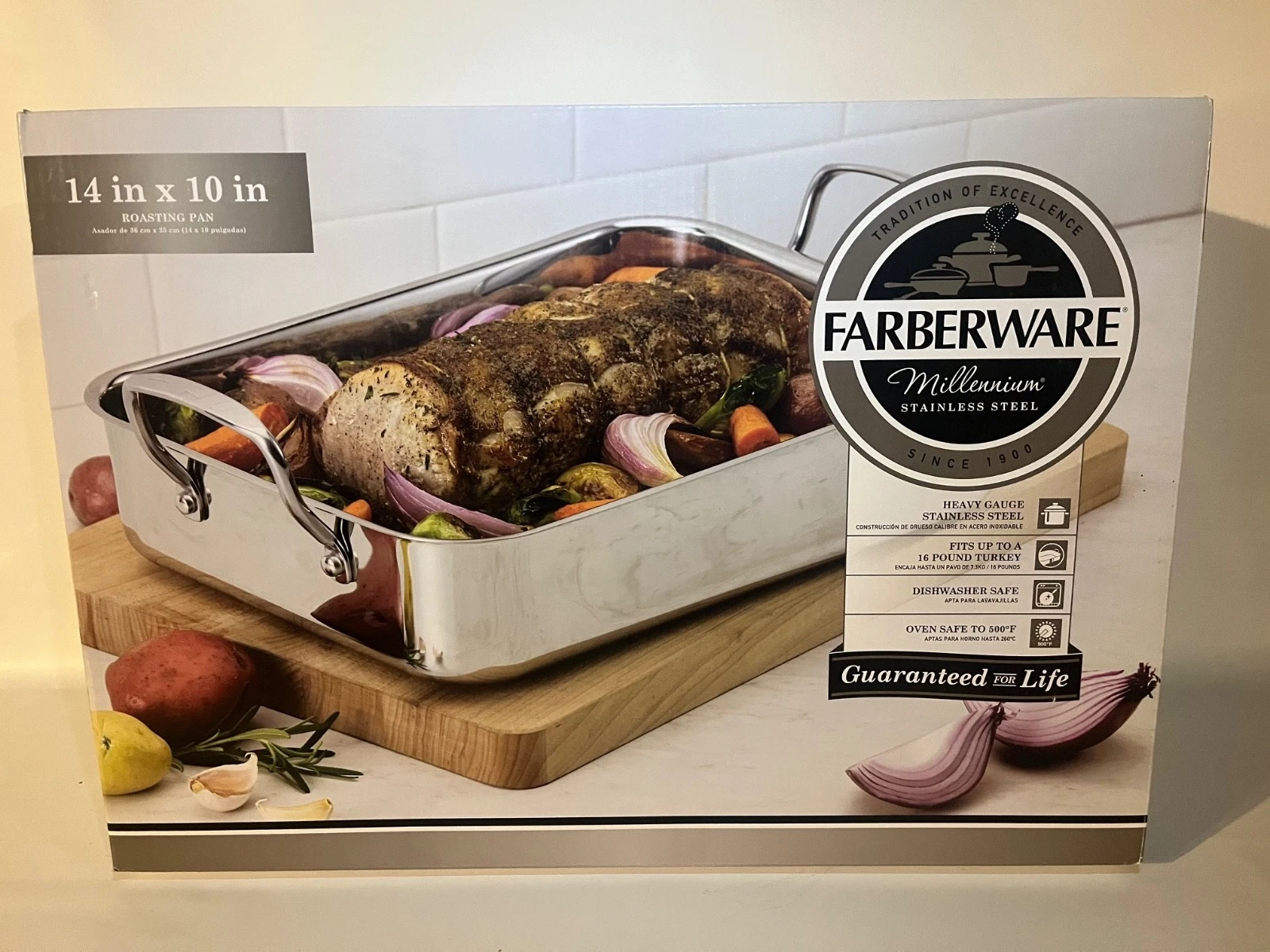 Farberware 14"x10" Roasting Pan Stainless Steel NIB