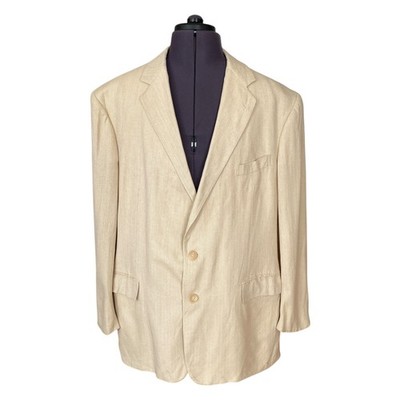 Polo Ralph Lauren Blazer Sport Jacke Creme Baumwolle Made USA Vintage Herren UK 46R