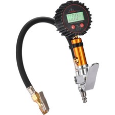Digital Tire Pressure Gauge Inflator 0250 PSI Heavy Duty Air Chuck Lock Valve