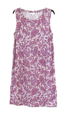 Talbots Pink Paisley Pattern Sheath Dress Pockets Sleeveless Knee Length Size M