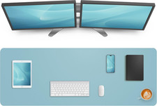 Leather Desk Pad Protector,Mouse Pad,Office Desk Mat, Non-Slip PU Leather Desk B