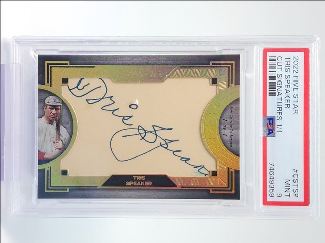 TRIS SPEAKER 2022 TOPPS FIVE STAR CUT SIGNATURES AUTO 1/1 PSA 9 Q1518