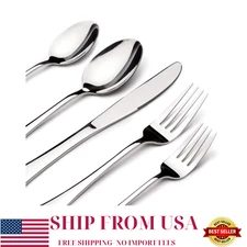 40-Piece Stainless Steel Flatware Set for 8, Heavy Duty, Dishwasher Safe