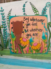 Noah Kahan You're Gonna Go Far Song Lyrics Painting on 10 x 10" wood panel