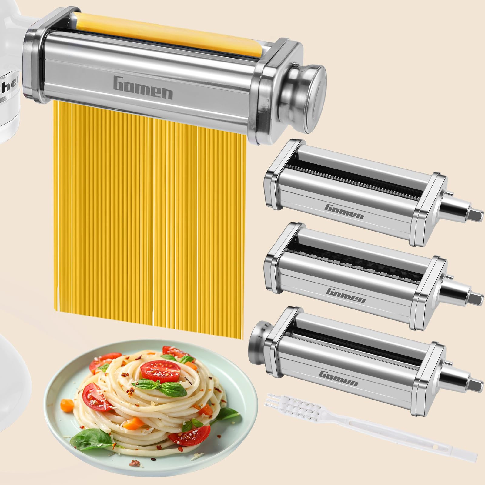 Pasta Attachment for Kitchenaid Stand Mixer,3 Pcs Pasta Maker Kitchen Aid Pas...