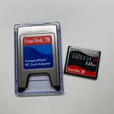 SanDisk Ultra II 1GB CompactFlash CF Memory Card w/ PC Card Adapter