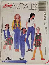 McCall's 8923 Vest Skort Top Pants Sewing Pattern Girls 7 8 10 Outfit Wardrobe