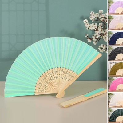 5 Silk FOLDING HAND FANS Wedding Favor Party Events Reception Home Decorations