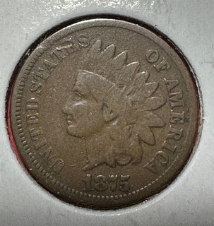 1875 US Indian Head Cent! Good/VG! Old US Coin!
