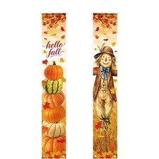Hello Fall Porch Banner for Harvest Thanksgiving Party