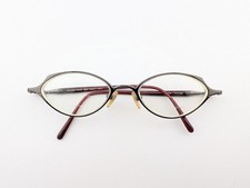 Escada Eyeglasses, Frames Only, E328 GUN, 49-17-135, Metal/Plastic, Gunmetal/Red