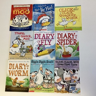 Dorin Cronin Diary Spider Fly Worm preschooler Kindergarten Picture 9 Book Lot