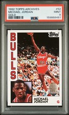 1992 TOPPS ARCHIVES GOLD #52 MICHAEL JORDAN PSA 9