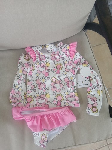 Hello Kitty Sz 4 2 Pc Swim Suit With 50 Spf Sun Protection
