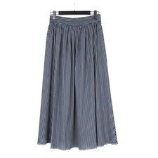 A NEW DAY Blue Stripes PLEATED Side Pockets COTTAGECORE Twill A-LINE SKIRT Sz XS