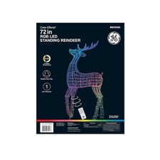 GE Color Effects 72 Inch 740 RGB LED Lights Standing Reindeer Decoration