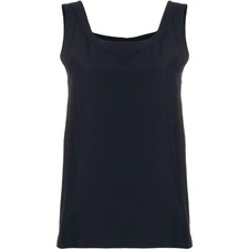 Chanel A5292 Womens Vintage 90s Silk Blue Top Size 36-fr